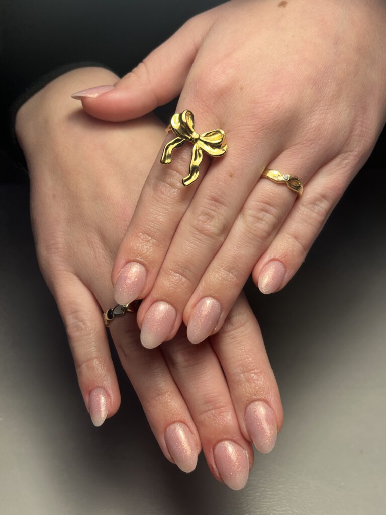 biab nagels, glitter